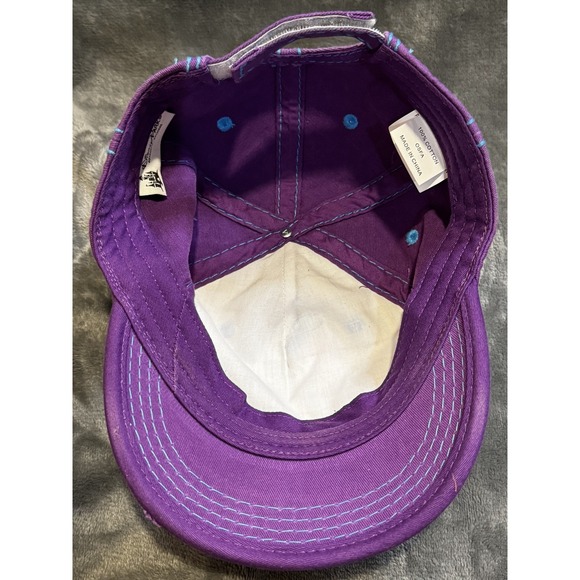 Disney Parks Hat Cap Strap Back Purple Plaid Mickey Mouse Rhinestone Womens OSFA - Picture 8 of 12